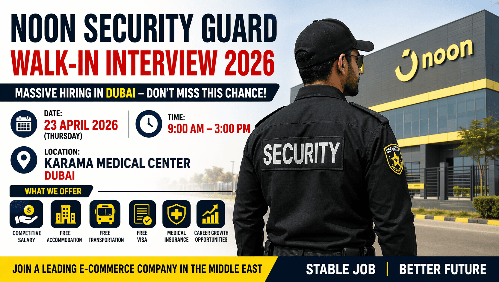 Noon Security Guard Walk-in Interview 2026