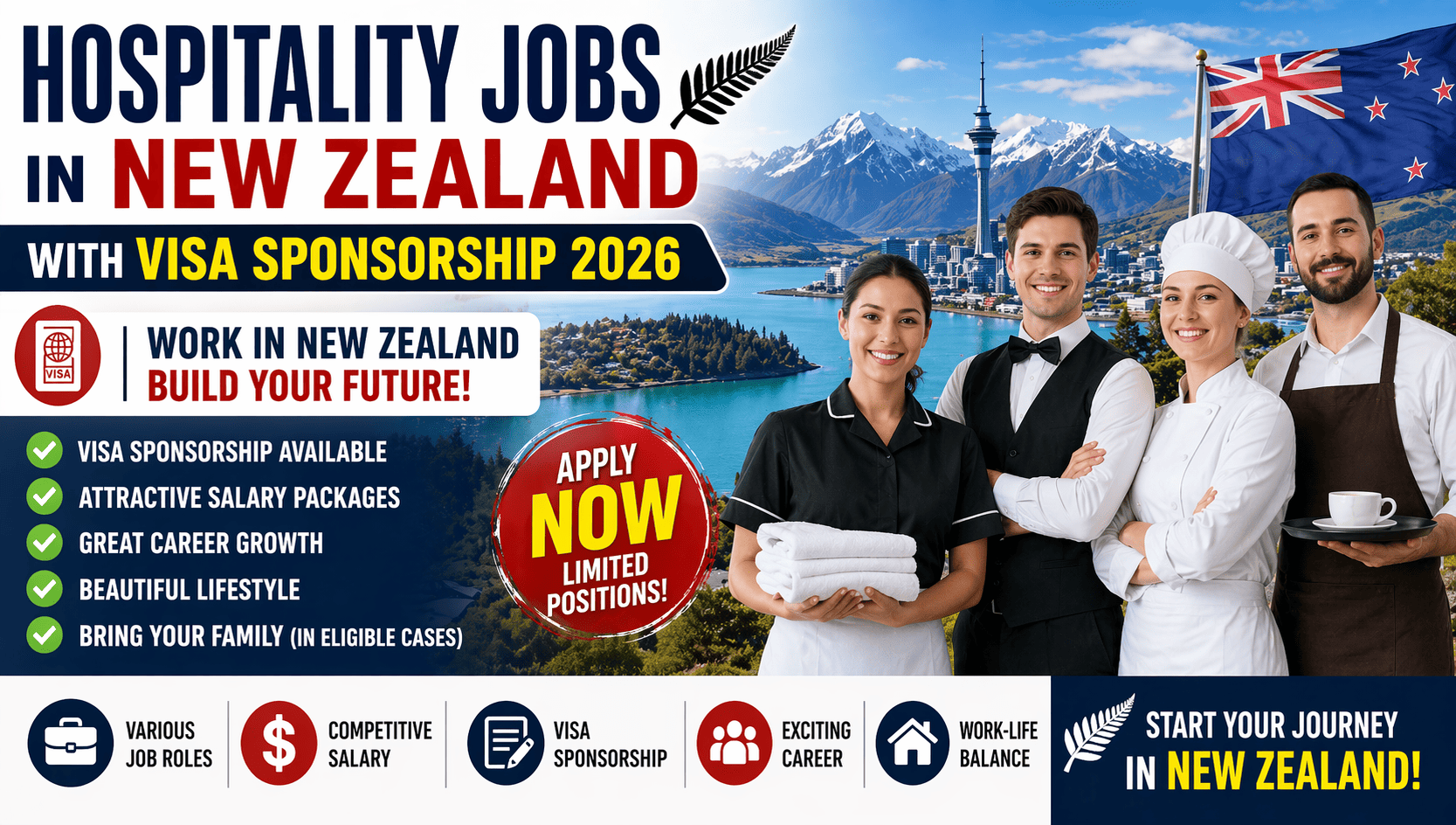 Hospitality Jobs in New Zealand with Visa Sponsorship 2026