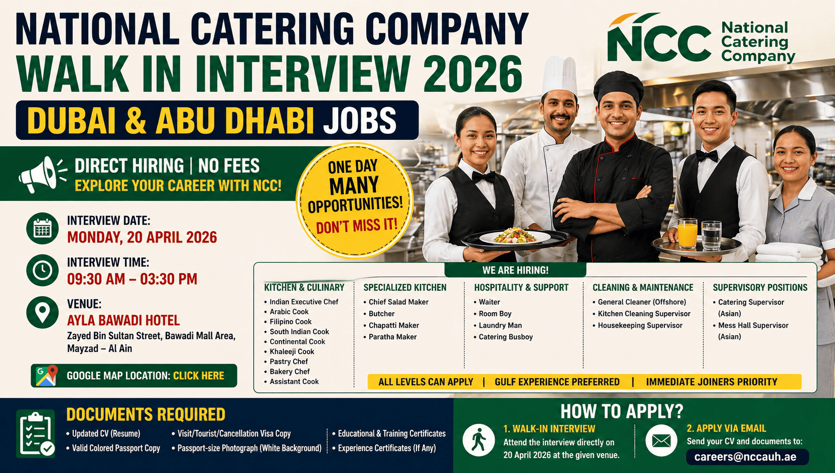 National Catering Company Walk in Interview 2026: Massive UAE Hiring
