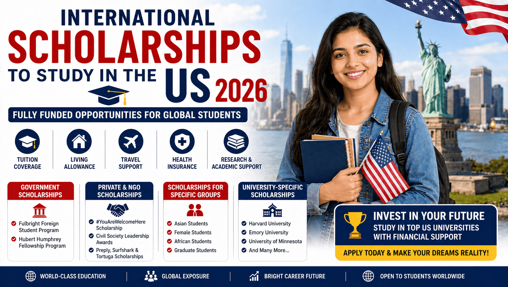 International Scholarships to Study in the US 2026: Amazing Fully Funded Chances for Global Students