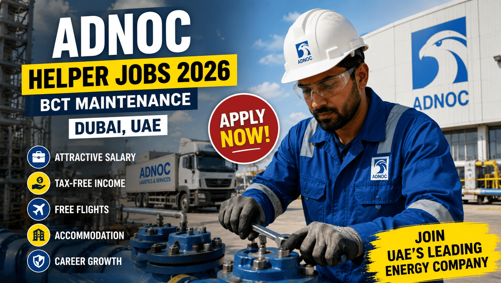 Incredible ADNOC Helper Jobs in UAE 2026 – Big Salary & Stable Career Opportunity